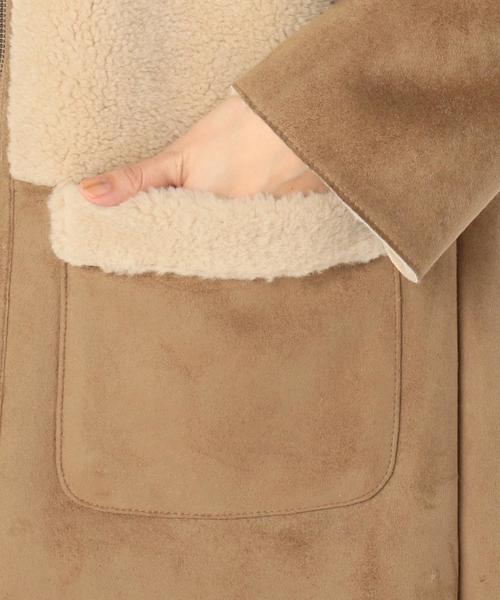 Another Edition（アナザーエディション）の「フェイクムートンコンビコート/AEBC F/MOUTON COMBI CT（ムートンコート・レディース・ベージュ/ブラック・MEDIUM/SMALL）」の10枚目の写真
