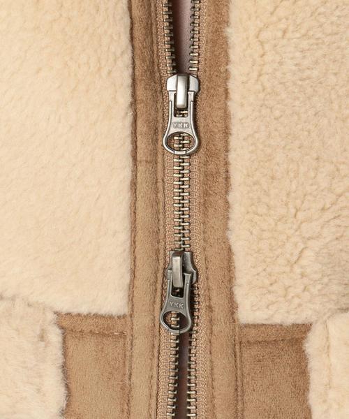 Another Edition（アナザーエディション）の「フェイクムートンコンビコート/AEBC F/MOUTON COMBI CT（ムートンコート・レディース・ベージュ/ブラック・MEDIUM/SMALL）」の13枚目の写真