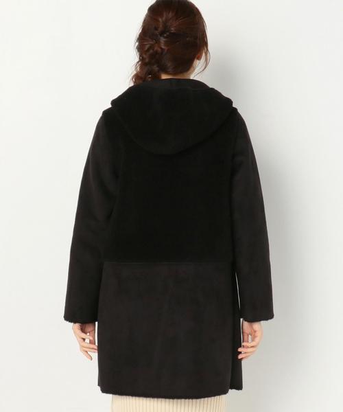 Another Edition（アナザーエディション）の「フェイクムートンコンビコート/AEBC F/MOUTON COMBI CT（ムートンコート・レディース・ベージュ/ブラック・MEDIUM/SMALL）」の14枚目の写真