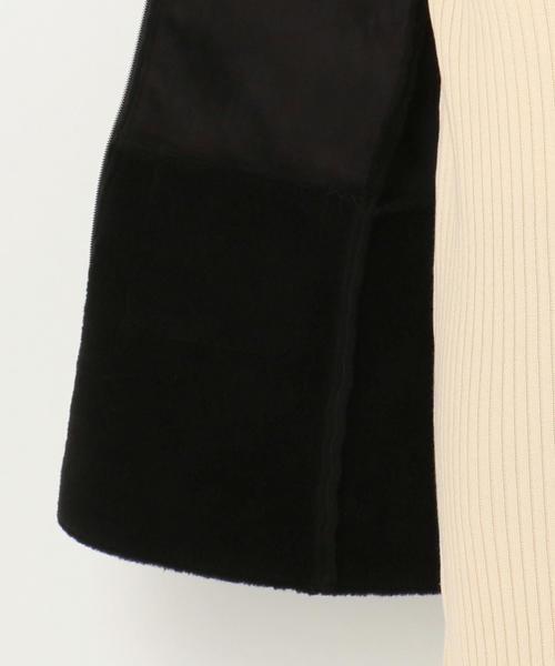 Another Edition（アナザーエディション）の「フェイクムートンコンビコート/AEBC F/MOUTON COMBI CT（ムートンコート・レディース・ベージュ/ブラック・MEDIUM/SMALL）」の15枚目の写真