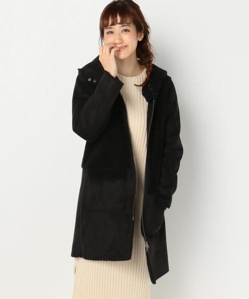 Another Edition（アナザーエディション）の「フェイクムートンコンビコート/AEBC F/MOUTON COMBI CT（ムートンコート・レディース・ベージュ/ブラック・MEDIUM/SMALL）」の20枚目の写真