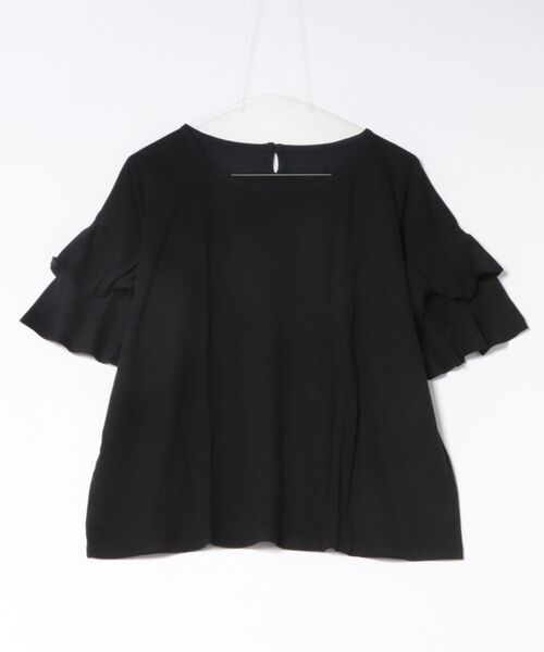 RCD(アールシーディー)の「ダブルフリルスリーブプルオーバー(Tシャツ/カットソー・レディース・ライトブラウン/テラコッタ/ベージュ/ブラック/カーキ・LL~3L/M-L)」の13枚目の写真