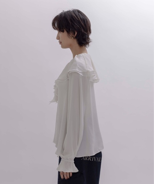 Eimee Law(エイミーロウ)の「フリルカラーブラウス(シャツ/ブラウス・レディース・ライトグレー/ネイビー/アイボリー/ブラック・FREE)」の16枚目の写真