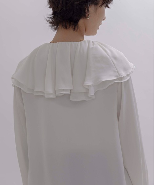 Eimee Law(エイミーロウ)の「フリルカラーブラウス(シャツ/ブラウス・レディース・ライトグレー/ネイビー/アイボリー/ブラック・FREE)」の18枚目の写真