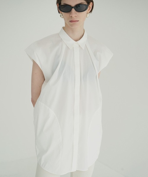 CLANE クラネ　ROUND SLIT BELL SLEEVE SHIRT CLANE - ROUND SLIT BELL SLEEVE SHIRT - WHITE | ADDICT WEB SHOP