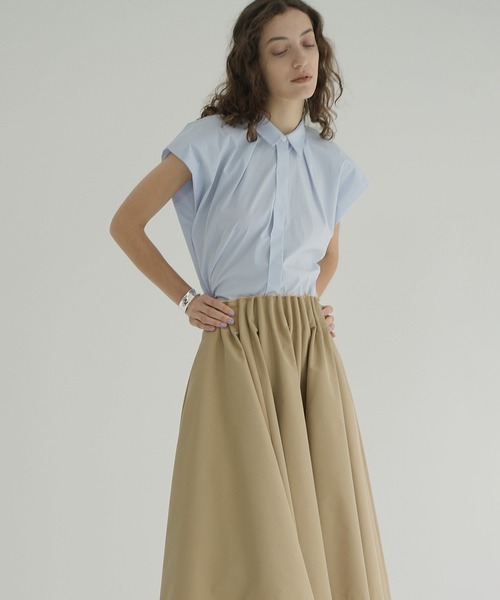 CLANE（クラネ）の「NUANCE SHOULDER OVER SHIRTS（シャツ/ブラウス・レディース・ホワイト/サックスブルー/ブラック・1/2）」の5枚目の写真