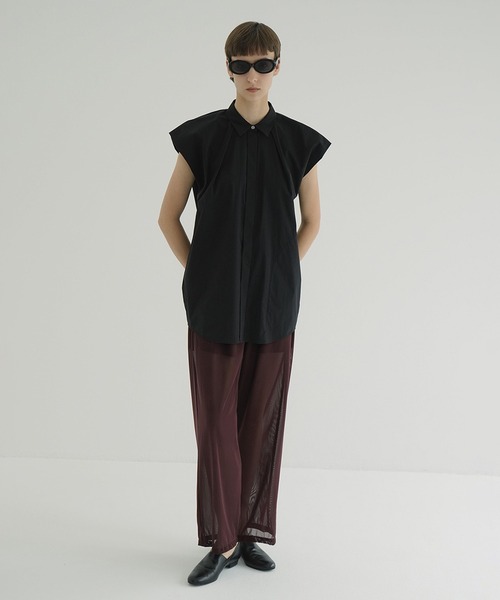 CLANE（クラネ）の「NUANCE SHOULDER OVER SHIRTS（シャツ/ブラウス・レディース・ホワイト/サックスブルー/ブラック・1/2）」の12枚目の写真