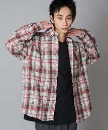 Theater code（シアターコード）の「Regular Collar Floral Tartan Check Shirt / レギュラーカラー 花柄 タータンチェックシャツ（シャツ/ブラウス）」