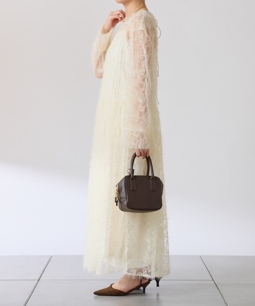 COLLAGE GALLARDAGALANTE（コラージュガリャルダガランテ）の「シアーギャザーワンピース（ワンピース・レディース・アイボリー/ブラック・FREE）」の8枚目の写真