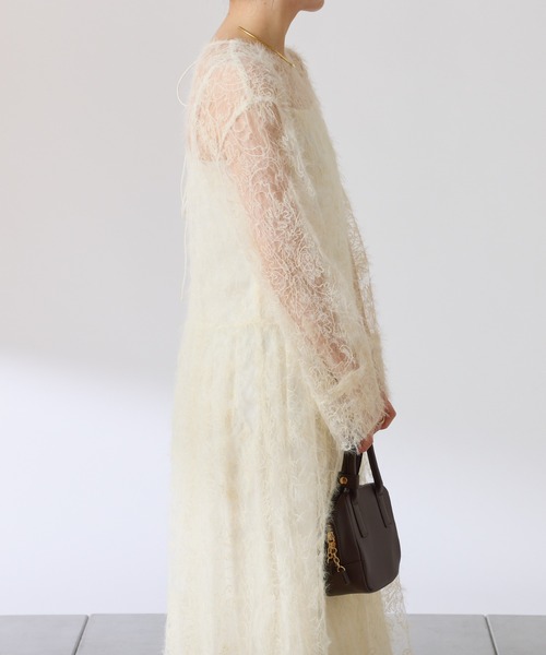 COLLAGE GALLARDAGALANTE（コラージュガリャルダガランテ）の「シアーギャザーワンピース（ワンピース・レディース・アイボリー/ブラック・FREE）」の7枚目の写真