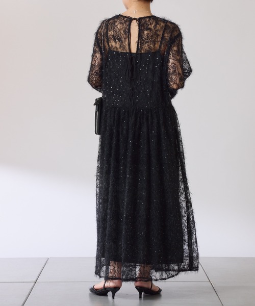 COLLAGE GALLARDAGALANTE（コラージュガリャルダガランテ）の「シアーギャザーワンピース（ワンピース・レディース・アイボリー/ブラック・FREE）」の19枚目の写真