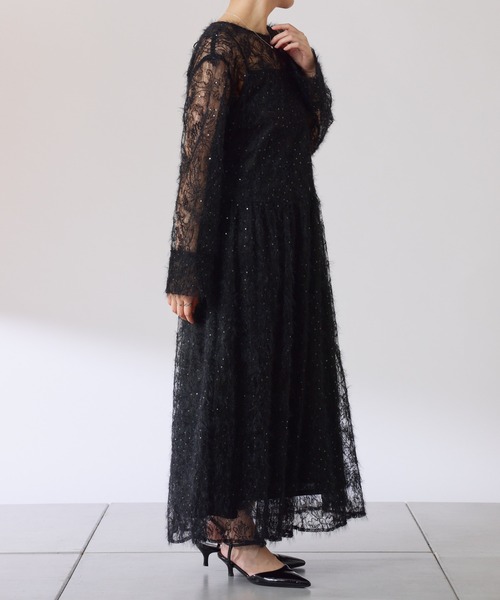 COLLAGE GALLARDAGALANTE（コラージュガリャルダガランテ）の「シアーギャザーワンピース（ワンピース・レディース・アイボリー/ブラック・FREE）」の20枚目の写真