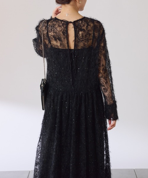 COLLAGE GALLARDAGALANTE（コラージュガリャルダガランテ）の「シアーギャザーワンピース（ワンピース・レディース・アイボリー/ブラック・FREE）」の15枚目の写真