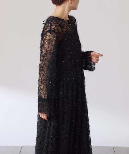 COLLAGE GALLARDAGALANTE（コラージュガリャルダガランテ）の「シアーギャザーワンピース（ワンピース・レディース・アイボリー/ブラック・FREE）」の16枚目の写真