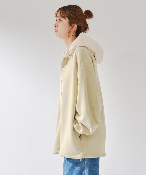 B.C STOCK（ベーセーストック）の「【Deux Allures/ドゥ アリュール】ナカワタフードトレーナー（パーカー・メンズ・ベージュ/ネイビー・MEDIUM/LARGE）」の7枚目の写真