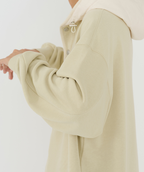 B.C STOCK（ベーセーストック）の「【Deux Allures/ドゥ アリュール】ナカワタフードトレーナー（パーカー・メンズ・ベージュ/ネイビー・MEDIUM/LARGE）」の14枚目の写真