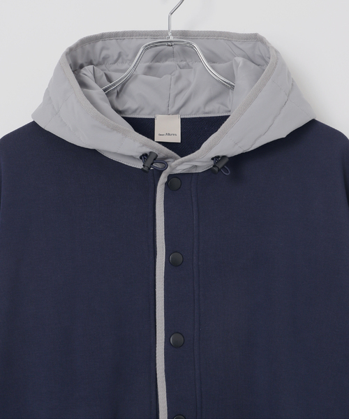 B.C STOCK（ベーセーストック）の「【Deux Allures/ドゥ アリュール】ナカワタフードトレーナー（パーカー・メンズ・ベージュ/ネイビー・MEDIUM/LARGE）」の19枚目の写真