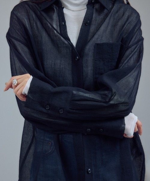 セール】シアーウールボイルシャツ（シャツ/ブラウス）｜SALON adam et