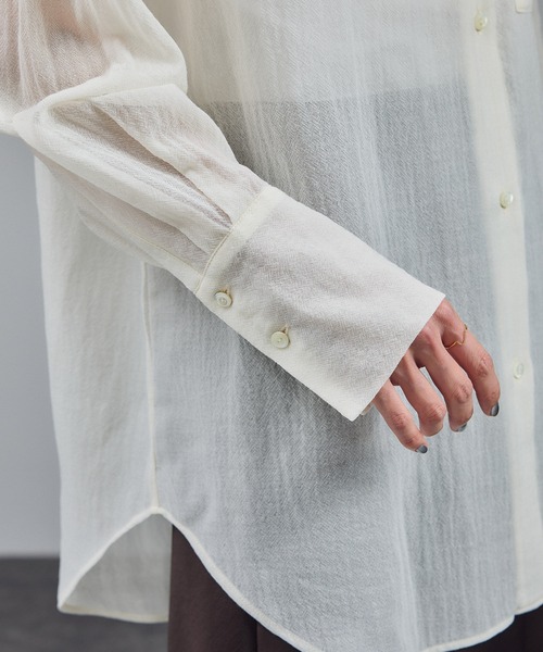 セール】シアーウールボイルシャツ（シャツ/ブラウス）｜SALON adam et