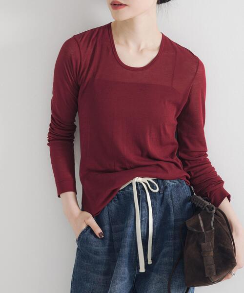 URBAN RESEARCH(アーバンリサーチ)の「強撚シアーカットソー(Tシャツ/カットソー・レディース・ブラウン/ブラック/ホワイト/レッド系その他・FREE)」の20枚目の写真