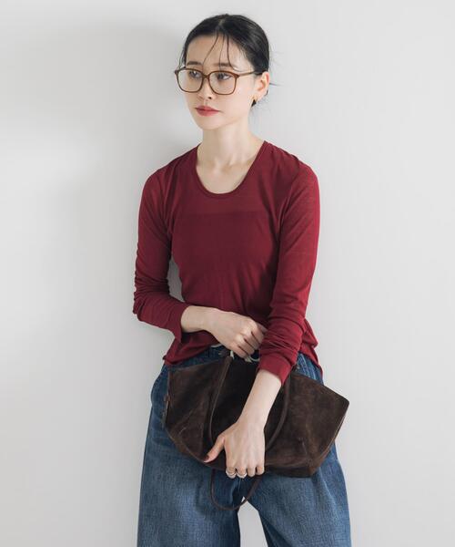 URBAN RESEARCH(アーバンリサーチ)の「強撚シアーカットソー(Tシャツ/カットソー・レディース・ブラウン/ブラック/ホワイト/レッド系その他・FREE)」の21枚目の写真