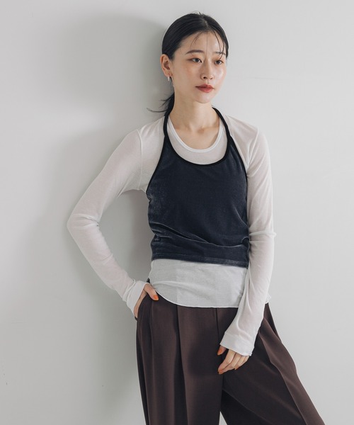 URBAN RESEARCH（アーバンリサーチ）の「強撚シアーカットソー（Tシャツ/カットソー・レディース・ブラウン/ブラック/ホワイト/レッド系その他・FREE）」の1枚目の写真