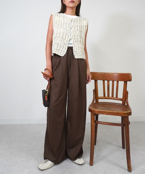 gossara（ゴサラ）の「ハンドロービングニットベスト（ベスト・レディース・ブラウン/アイボリー/チャコール・FREE）」の8枚目の写真