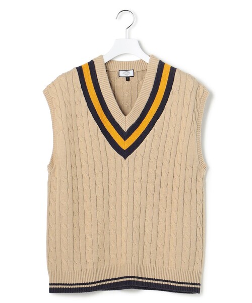 J.PRESS YORK STREET(ジェイプレスヨークストリート)の「【UNISEX】チルデン ニットベスト(ニット/セーター・メンズ・ライトグレー系/ネイビー系/ベージュ系・LARGE/MEDIUM/SMALL)」の7枚目の写真