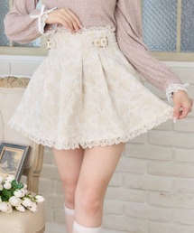 花柄ジャガードミニスカパン