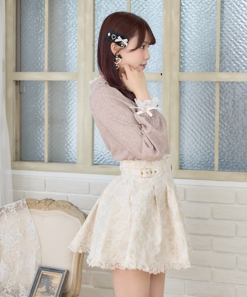 ROJITA（ロジータ）の「花柄ジャガードミニスカパン（スカート・レディース・マルチ/ベージュ/ブラック・FREE）」の9枚目の写真