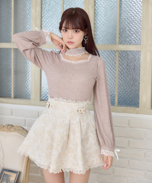 ROJITA（ロジータ）の「花柄ジャガードミニスカパン（スカート・レディース・マルチ/ベージュ/ブラック・FREE）」の8枚目の写真