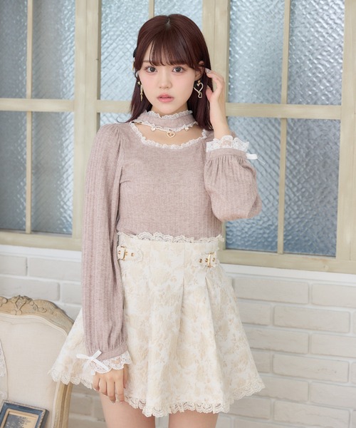 ROJITA（ロジータ）の「花柄ジャガードミニスカパン（スカート・レディース・マルチ/ベージュ/ブラック・FREE）」の7枚目の写真