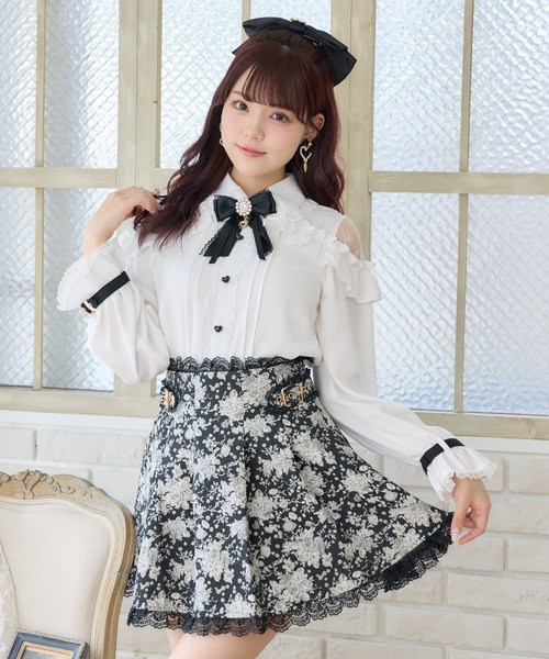 ROJITA（ロジータ）の「花柄ジャガードミニスカパン（スカート・レディース・マルチ/ベージュ/ブラック・FREE）」の6枚目の写真