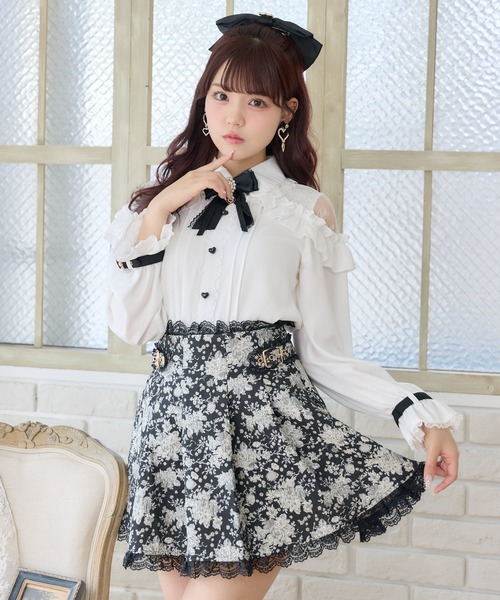 ROJITA（ロジータ）の「花柄ジャガードミニスカパン（スカート・レディース・マルチ/ベージュ/ブラック・FREE）」の5枚目の写真