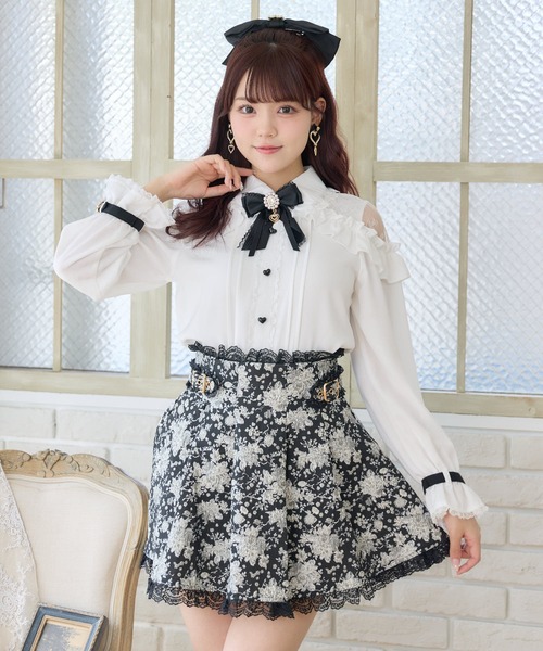 ROJITA（ロジータ）の「花柄ジャガードミニスカパン（スカート・レディース・マルチ/ベージュ/ブラック・FREE）」の4枚目の写真