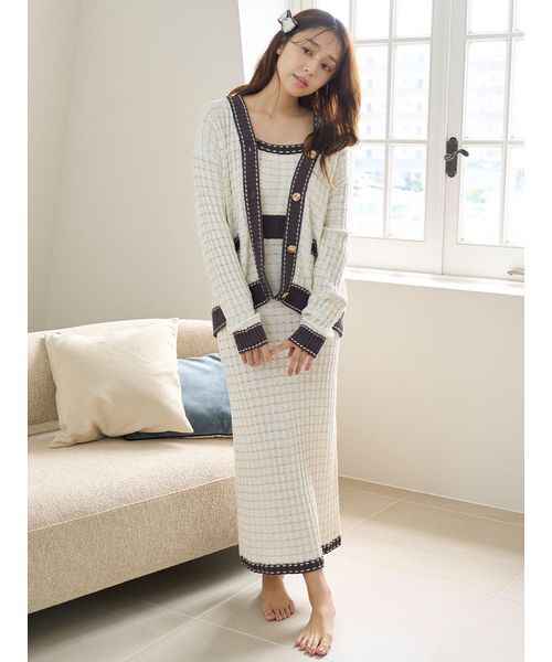 ラメニットツイードカーディガン（ルームウェア/パジャマ）｜SNIDEL