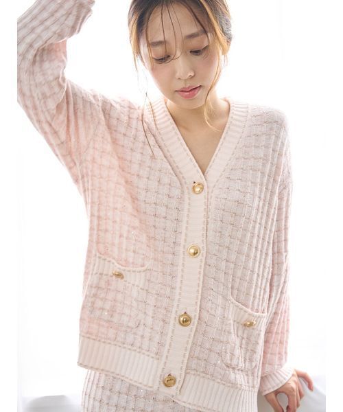 SNIDELラメニットツイードカーディガン ラメニットツイードカーディガン（ルームウェア/パジャマ）｜SNIDEL