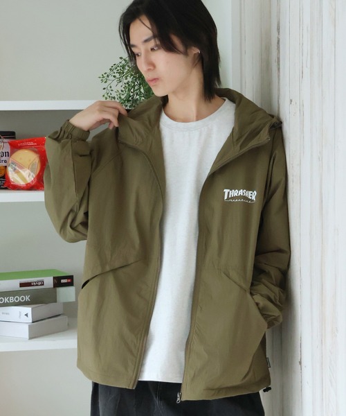 スラッシャー ジャケット アウター マウンテンパーカー ナイロンパーカー セール】【THRASHER/スラッシャー】プリントシェルジャケット