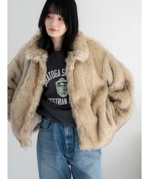 セール】ボリュームデザインファーコート（ダウンジャケット/コート