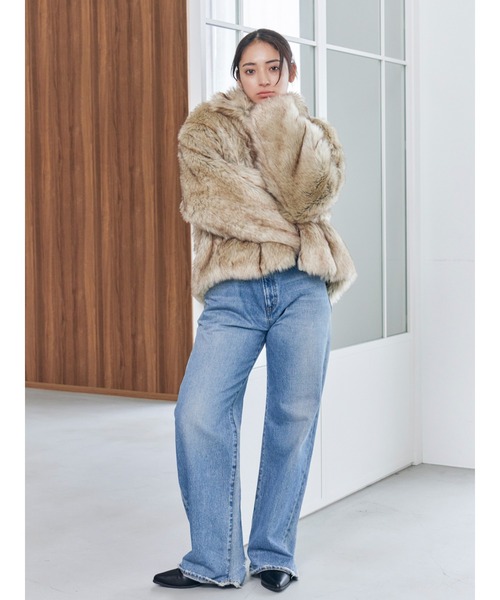 セール】ボリュームデザインファーコート（ダウンジャケット