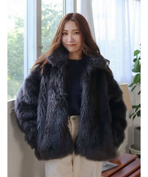 セール】ボリュームデザインファーコート（ダウンジャケット/コート