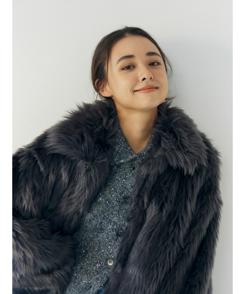 セール】ボリュームデザインファーコート（ダウンジャケット/コート