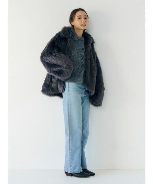 セール】ボリュームデザインファーコート（ダウンジャケット/コート