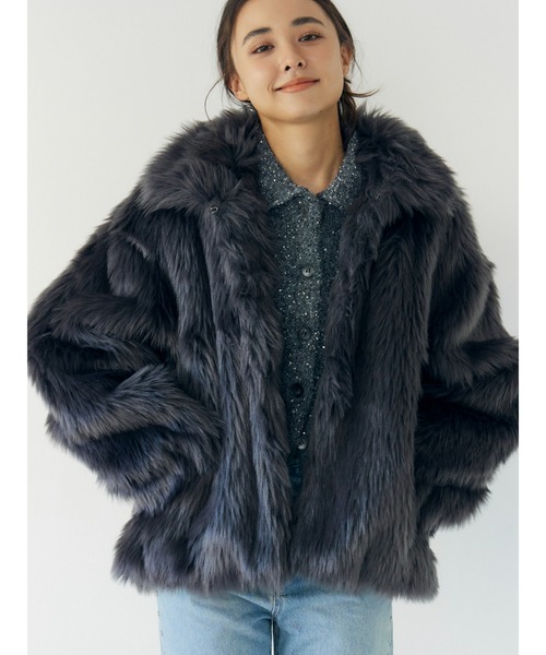 セール】ボリュームデザインファーコート（ダウンジャケット/コート