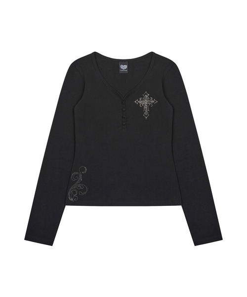 LUVISTRUE（ラヴイズトゥルー）の「GT HOTFIX SLEEVE TEE（Tシャツ/カットソー・レディース・ホワイト/ブラック/ブルー・FREE）」の13枚目の写真