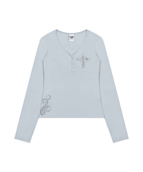 LUVISTRUE（ラヴイズトゥルー）の「GT HOTFIX SLEEVE TEE（Tシャツ/カットソー・レディース・ホワイト/ブラック/ブルー・FREE）」の17枚目の写真