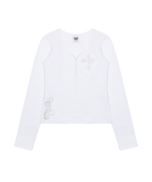 LUVISTRUE（ラヴイズトゥルー）の「GT HOTFIX SLEEVE TEE（Tシャツ/カットソー・レディース・ホワイト/ブラック/ブルー・FREE）」の15枚目の写真
