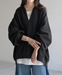 ワッフルキーネックロンT