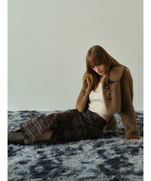 RESEXXY（リゼクシー）の「フリンジチェックタックスカート（スカート・レディース・レッド/ネイビー/ブラウン・FREE）」の17枚目の写真