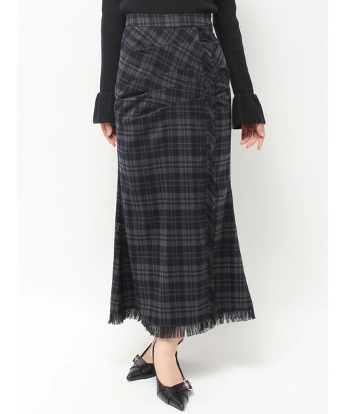 RESEXXY（リゼクシー）の「フリンジチェックタックスカート（スカート・レディース・レッド/ネイビー/ブラウン・FREE）」の5枚目の写真